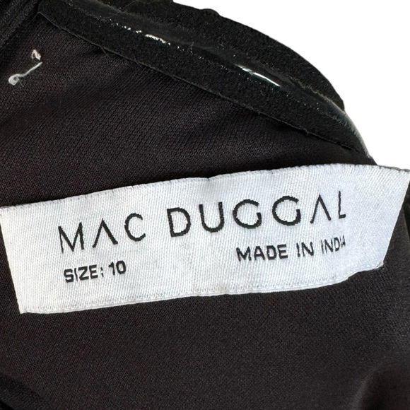 MacDuggal Formal Gown Wedding Guest Strapless Sequin 3D Floral Slit Evening Prom - Picture 12 of 15